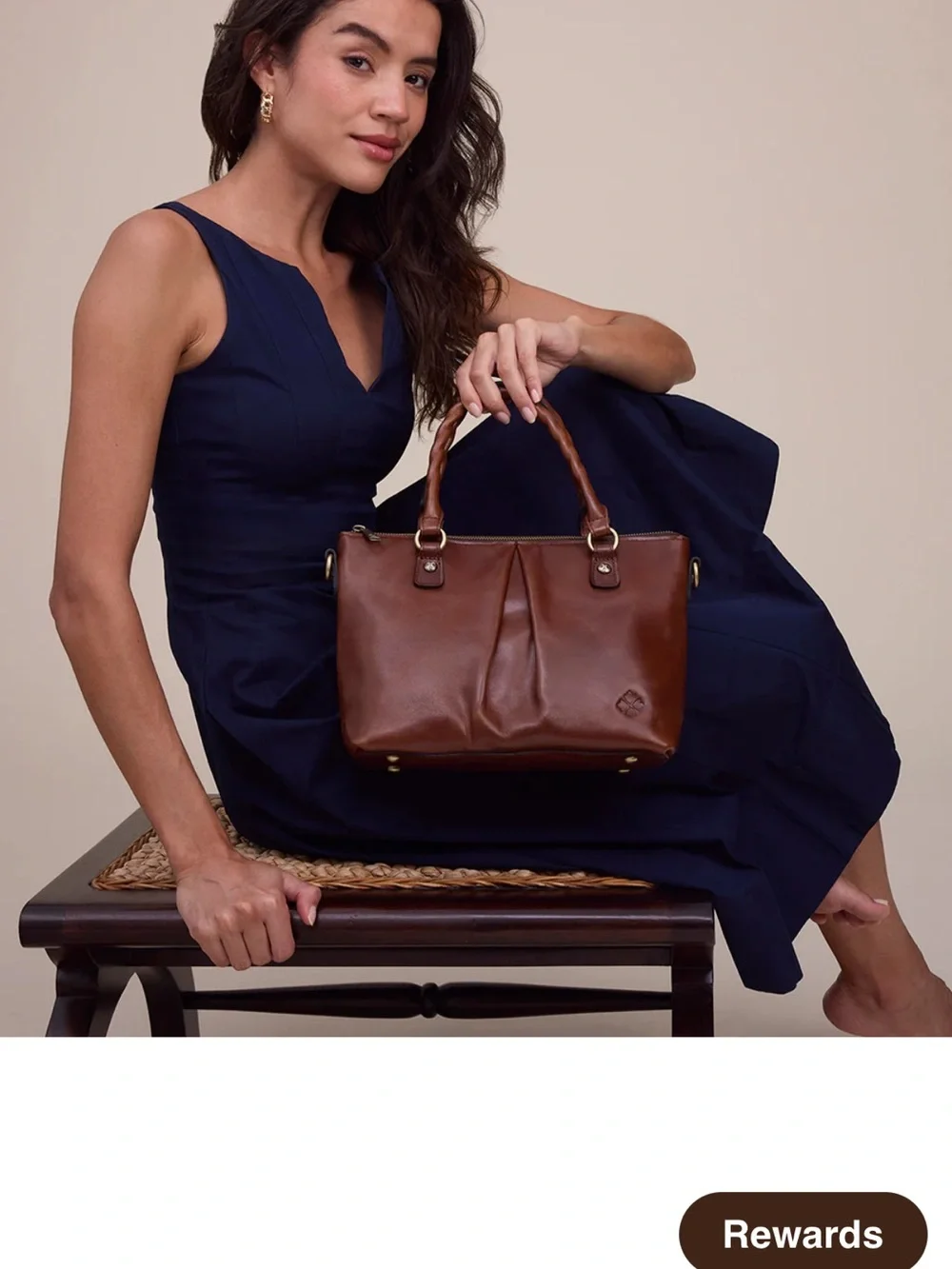 Patricia Nash Chestnut Brown Braided-Handle Leather Satchel - Picture 1 of 6